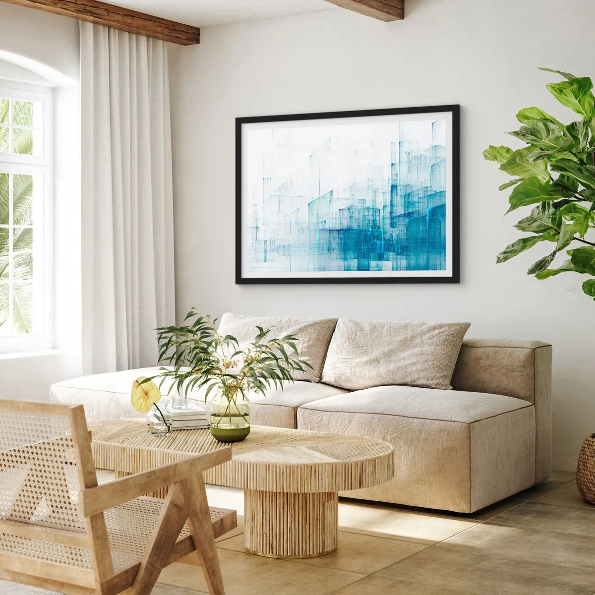 Affisch i svart ram - Hur utrymmet blev till - 100x70 cm