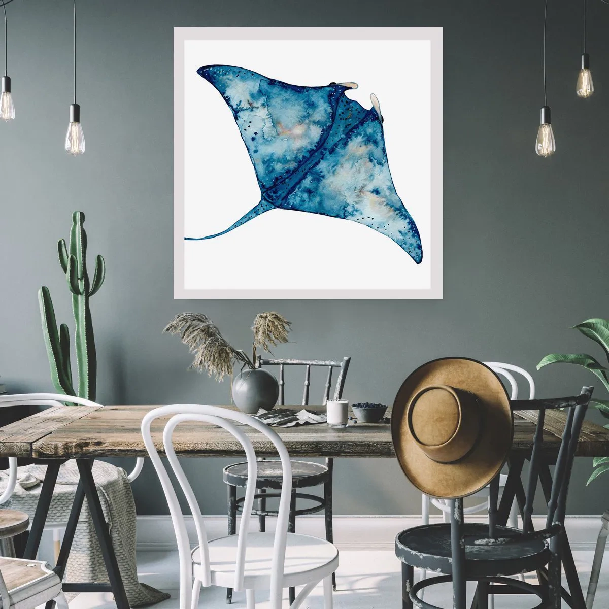 Affisch - Liv i blått - 30x30 cm