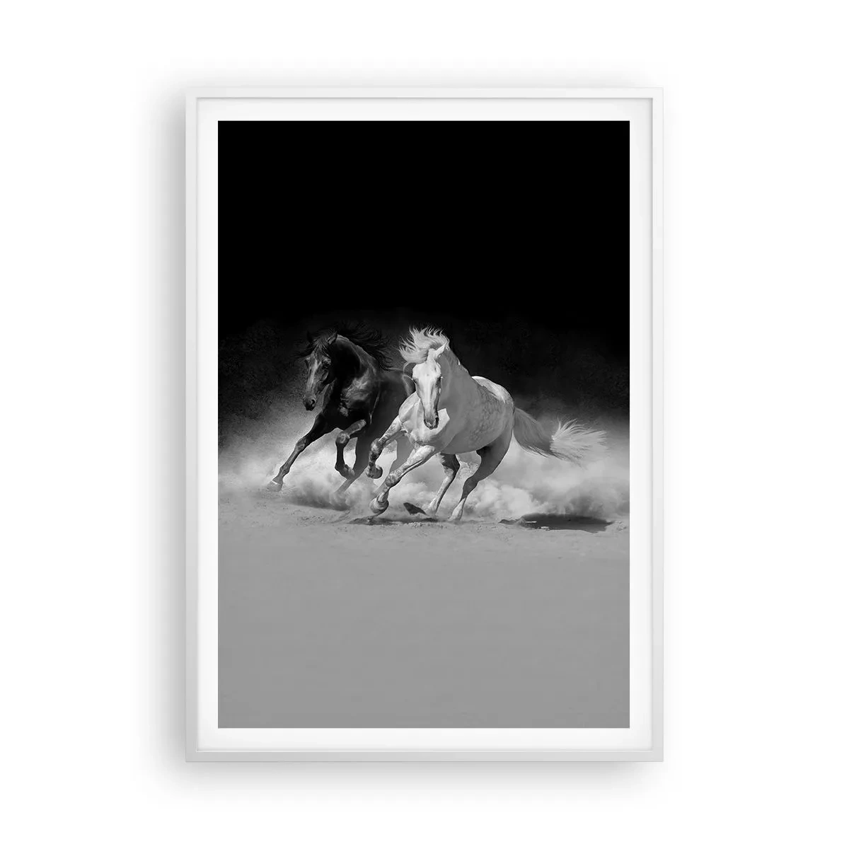 Affisch i vit ram - Frihetens galopp - 70x100 cm