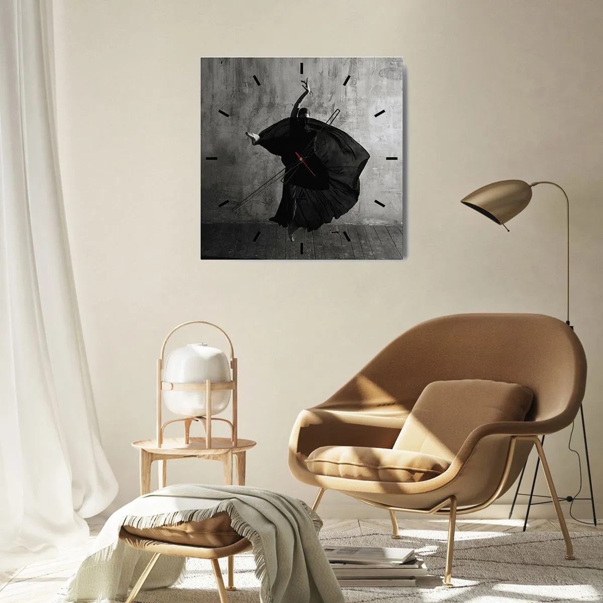 Väggklocka - Klocka på glas - Full av passion - 30x30 cm