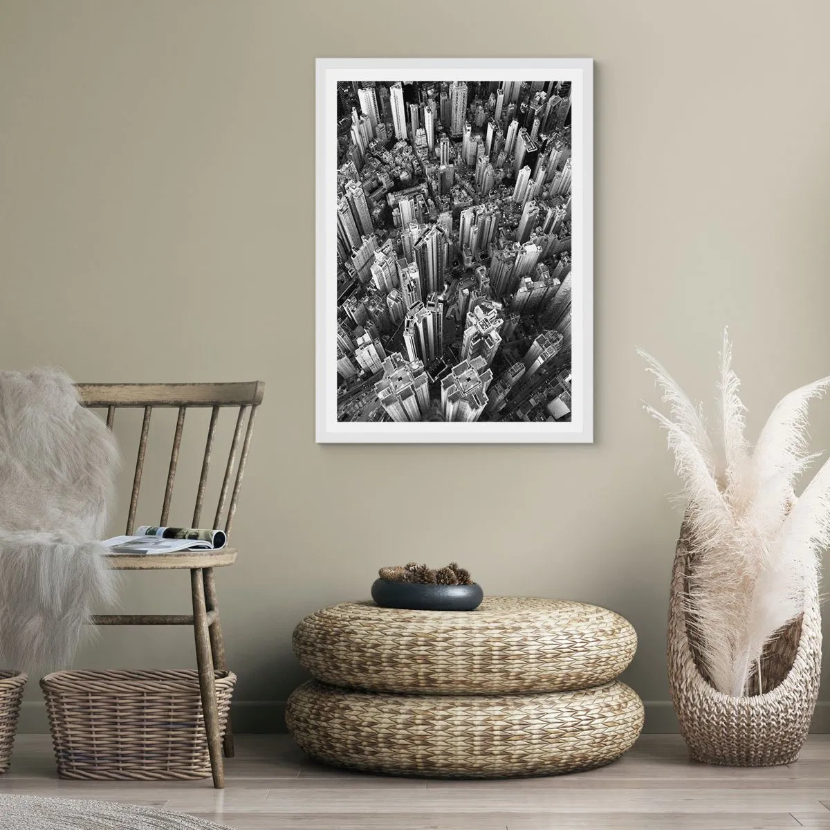 Affisch i vit ram - Hela tiden högre och högre - 70x100 cm