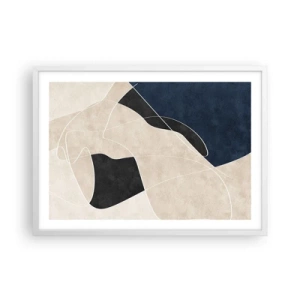 Affisch i vit ram - Abstrakt komposition - färgkontrast - 70x50 cm