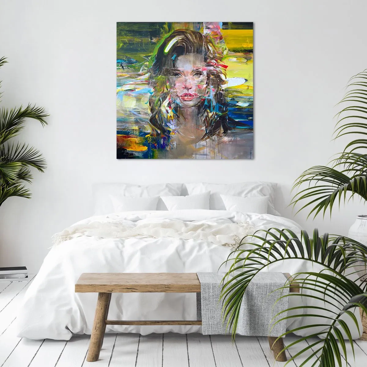 Canvastavla - Bild på duk - Bakom luftridån - 70x70 cm