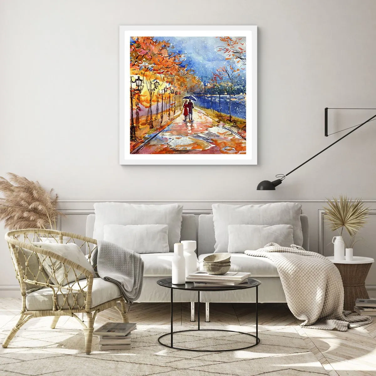 Affisch i vit ram - Tillsammans mot tidens gräns - 40x40 cm