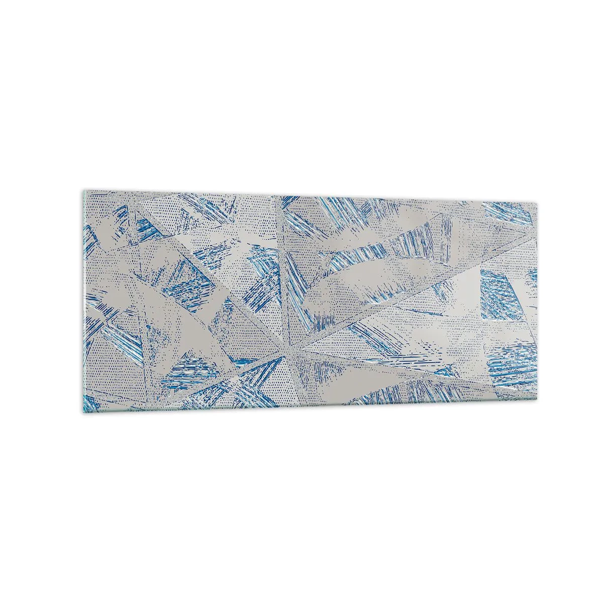 Glastavla - Bild på glas - I en gråblå labyrint - 120x50 cm