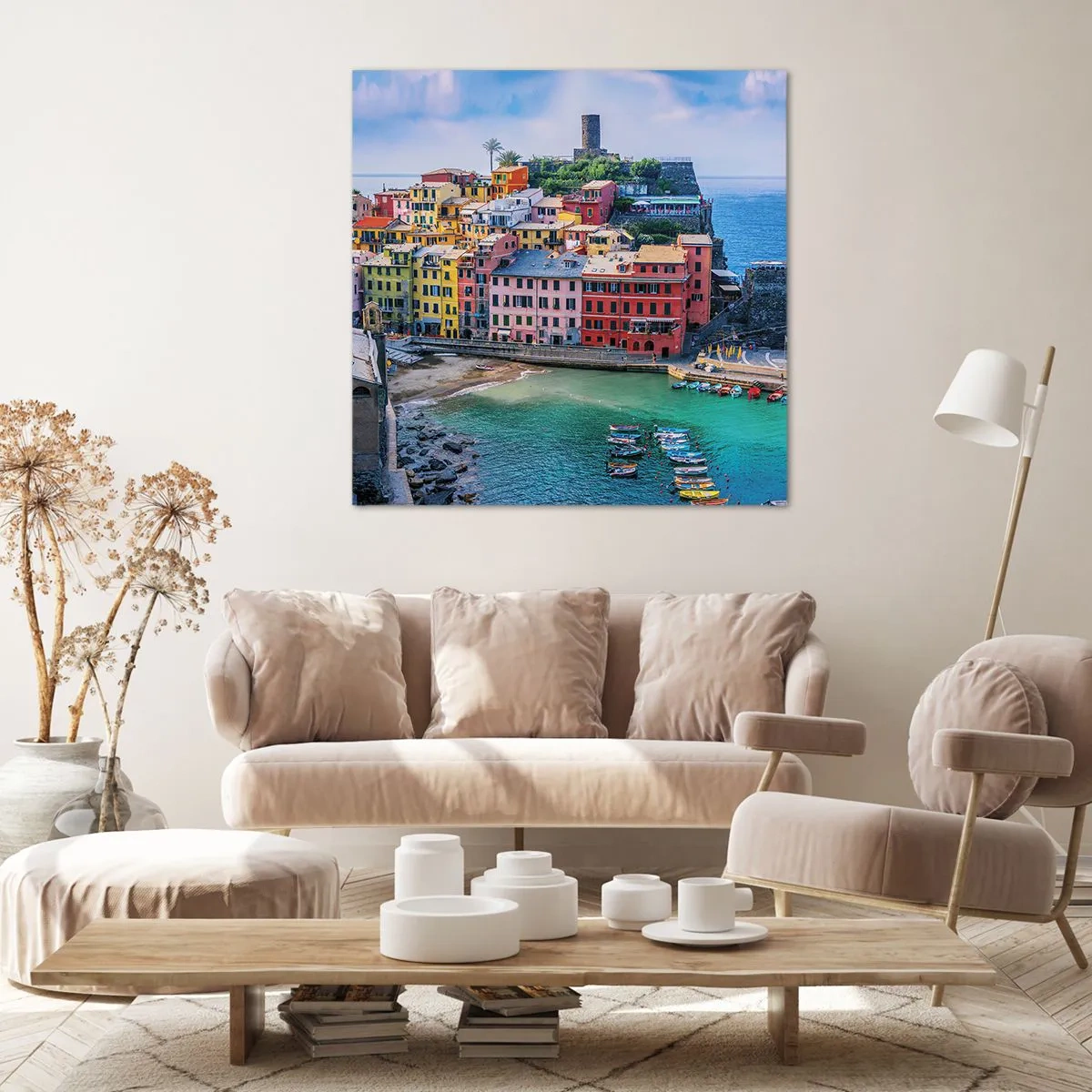 Canvastavla - Bild på duk - Magisk stad i Medelhavet - 60x60 cm