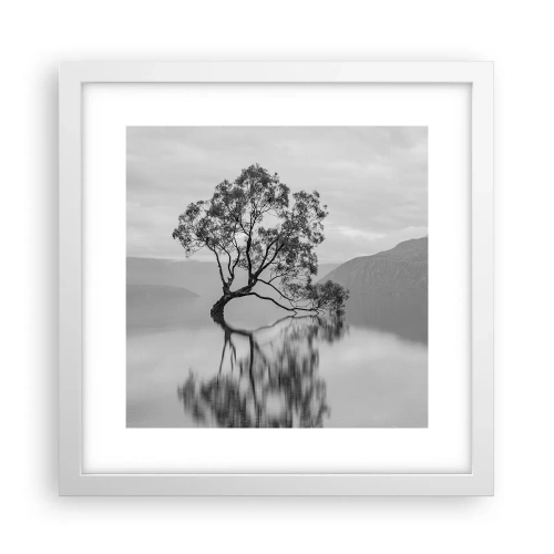 Affisch i vit ram - Det finns ett land - 30x30 cm