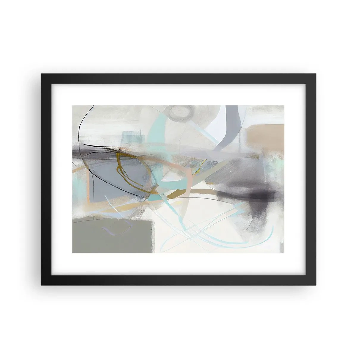 Affisch i svart ram - Dimmig abstraktion - 40x30 cm