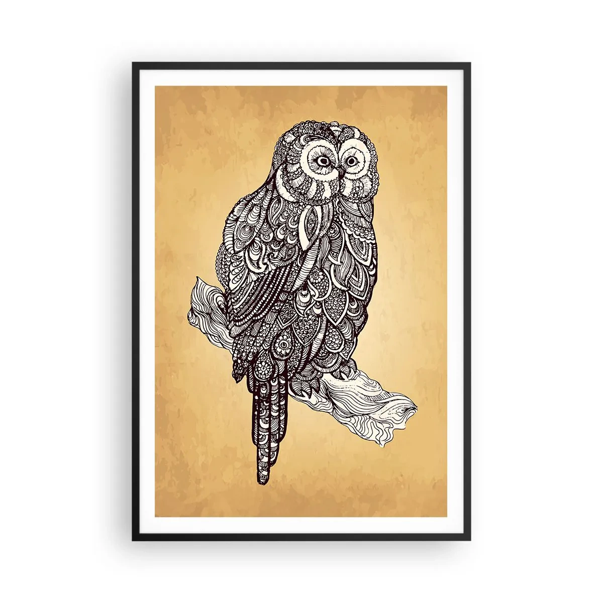 Affisch i svart ram - Invecklade ornament av visdom - 70x100 cm