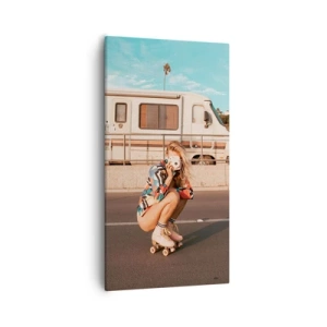 Canvastavla - Bild på duk - Ett leende, tack! - 55x100 cm