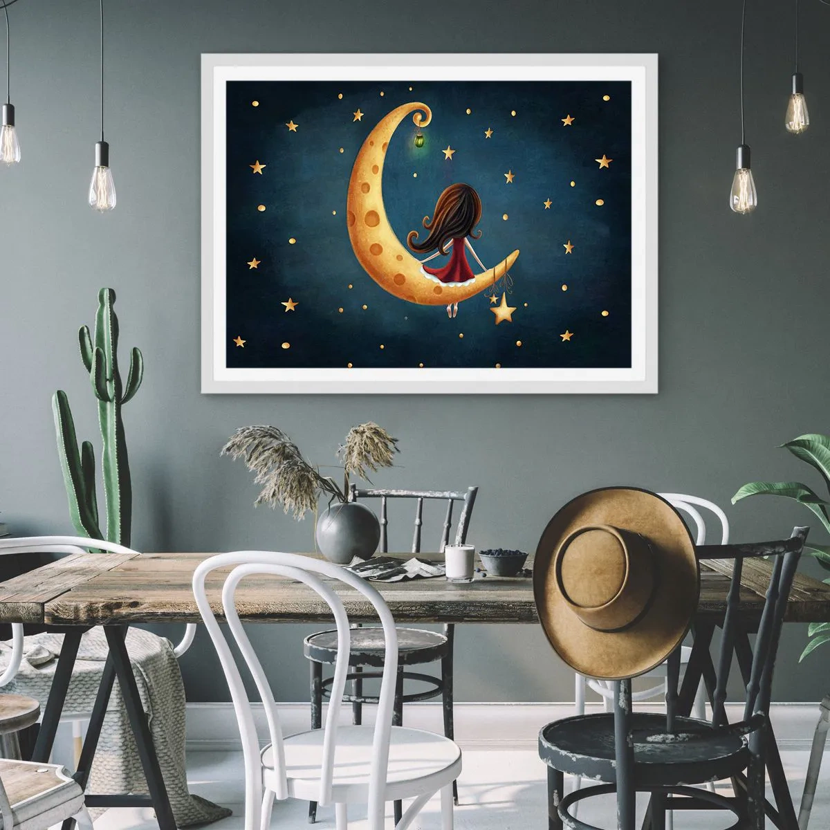 Affisch i vit ram - En gång i tiden... - 100x70 cm