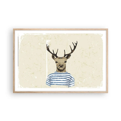 Affisch i ram av ljusek - Ty jag gillar randiga tröjor! - 91x61 cm