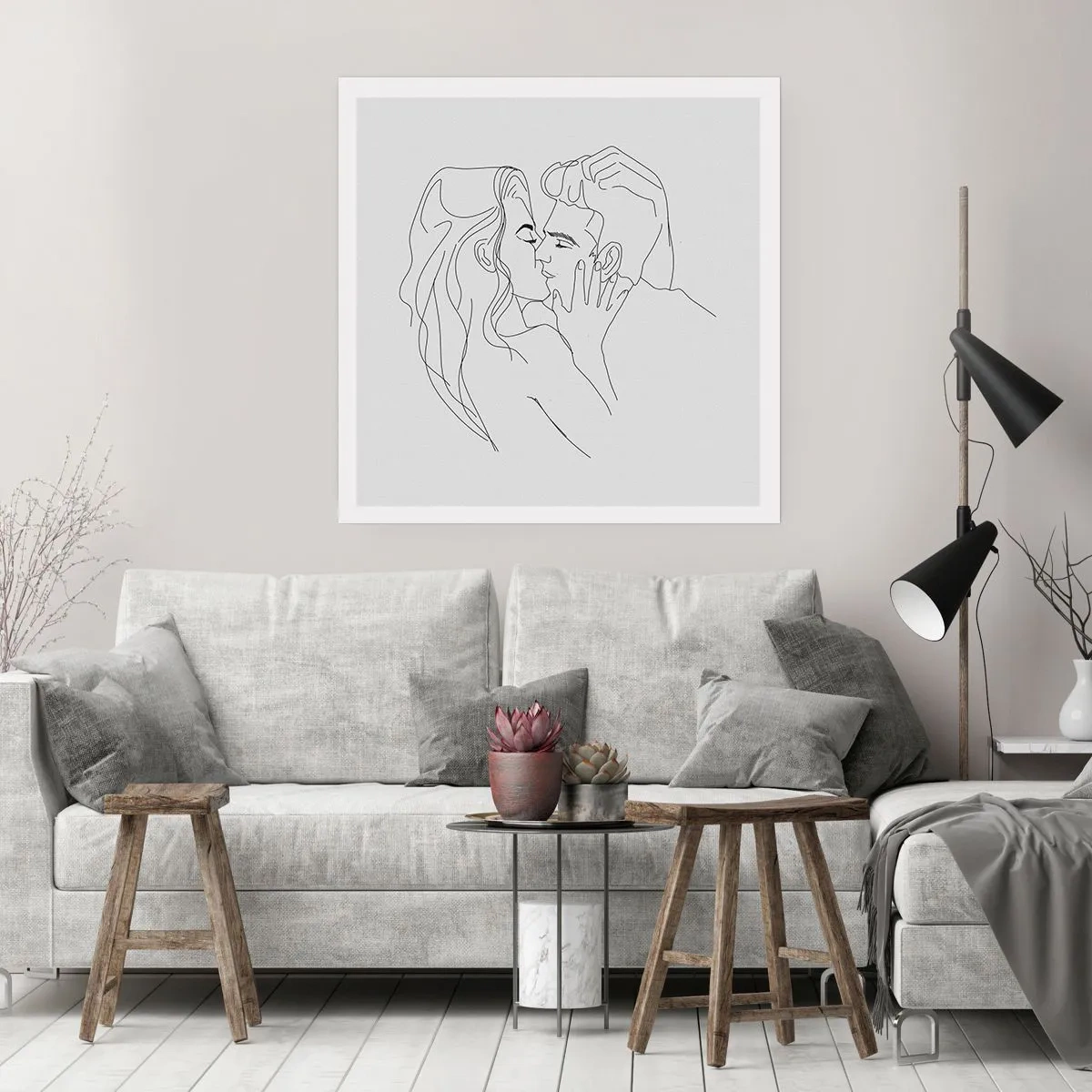 Affisch - Med samma streck - 60x60 cm