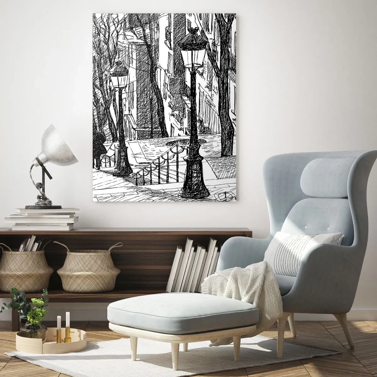 Glastavla - Bild på glas - Kärlekshistoria eller rysare? - 70x100 cm