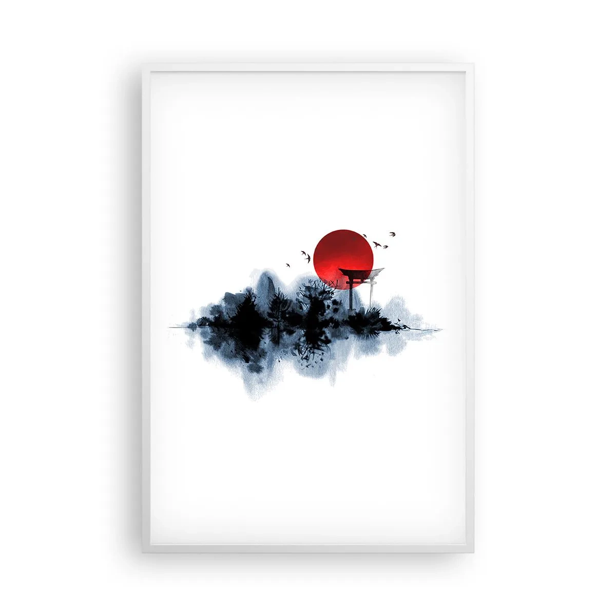Affisch i vit ram - Japansk utsikt - 61x91 cm
