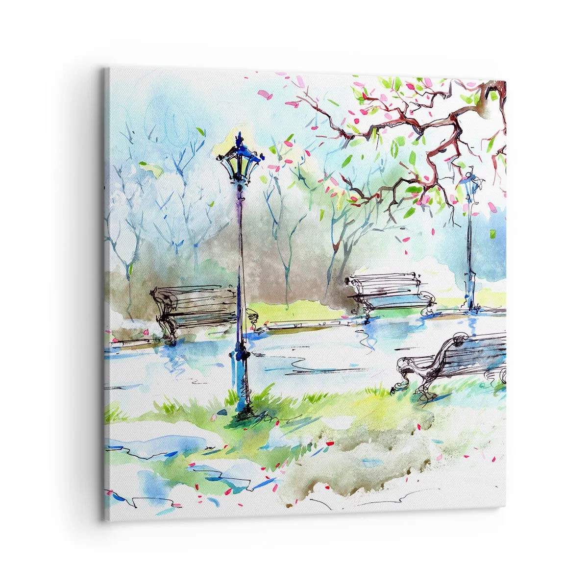 Canvastavla - Bild på duk - Parktystnadens charm - 60x60 cm