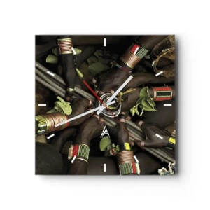 Väggklocka - Klocka på glas - Vi är tillsammans - 30x30 cm