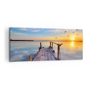 Canvastavla - Bild på duk - Gå mot solen - 100x40 cm