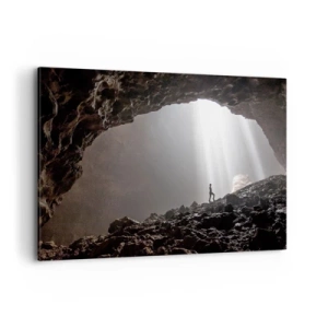Canvastavla - Bild på duk - Ljusfylld grotta - 120x80 cm