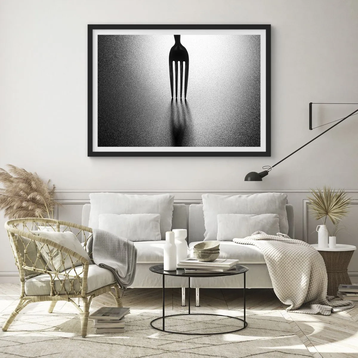 Affisch i svart ram - Ljus och skugga - 100x70 cm