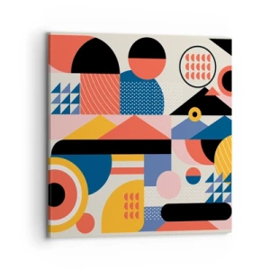 Canvastavla - Bild på duk - Komposition: Lek - 70x70 cm