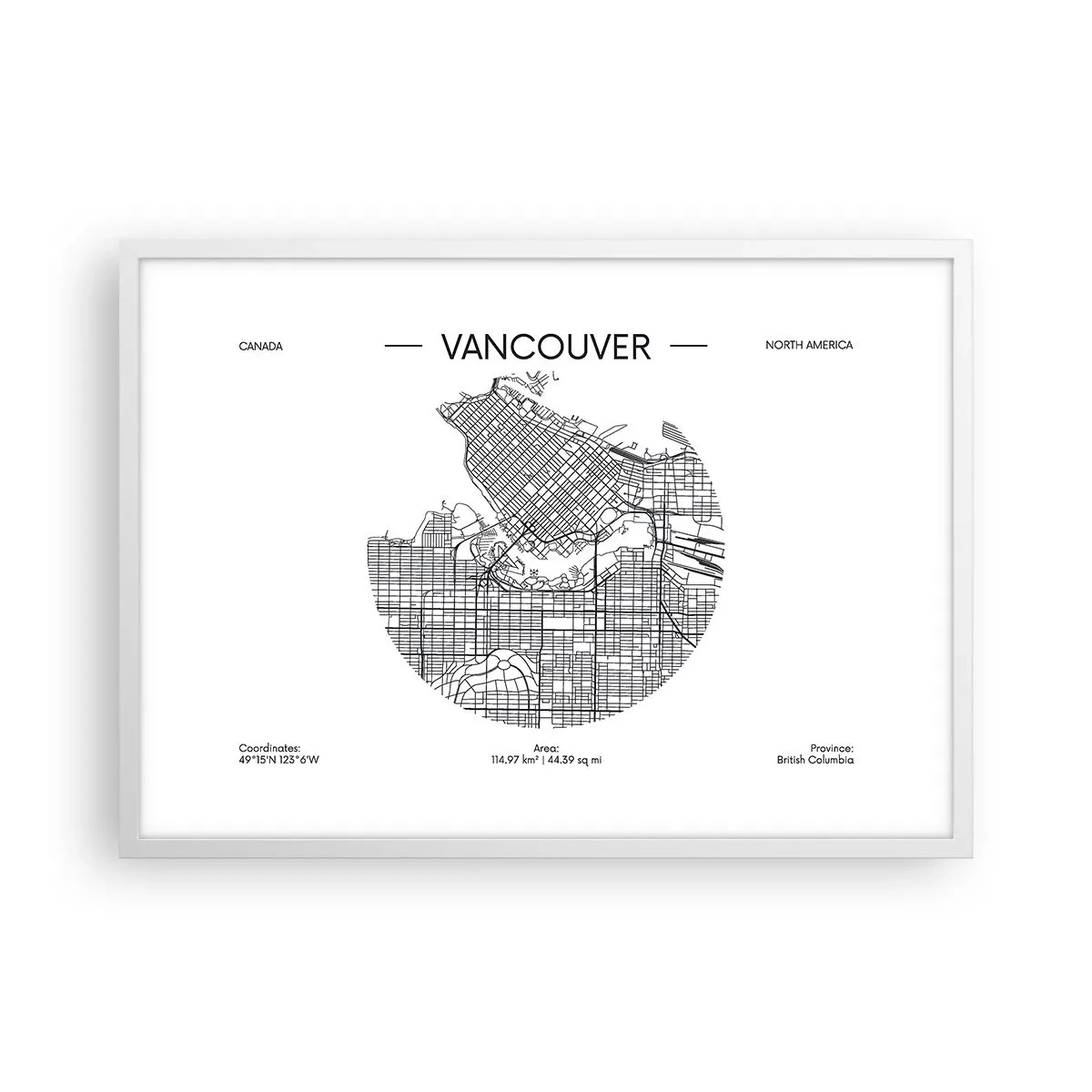 Affisch i vit ram - Vacouvers anatomi - 70x50 cm