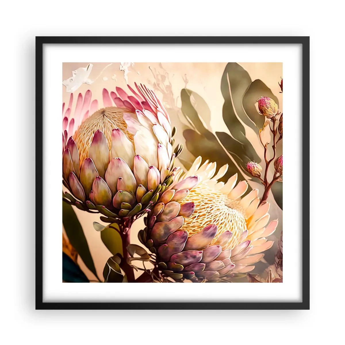 Affisch i svart ram - Ömsint omfamnad - 50x50 cm