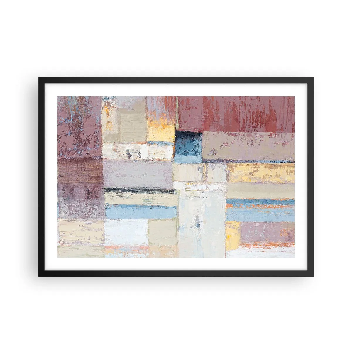 Affisch i svart ram - Geometrins lugn - 70x50 cm