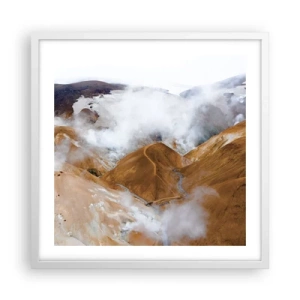 Affisch i vit ram - Islands råa skönhet - 50x50 cm