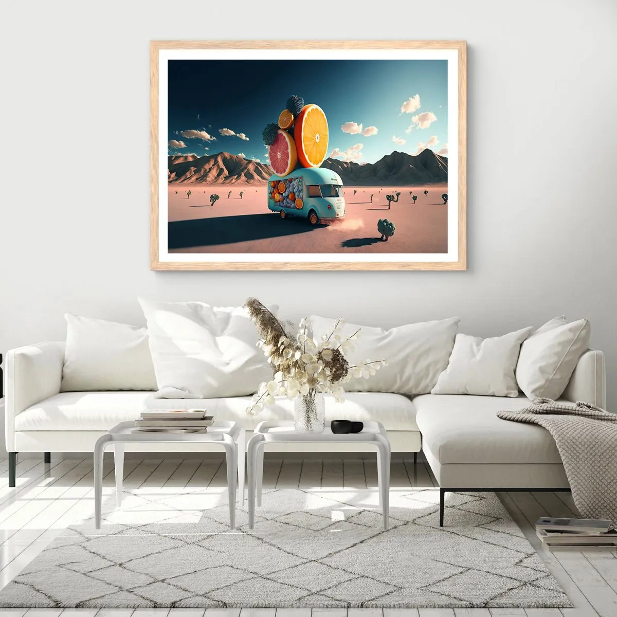 Affisch i ram av ljusek - En smak av semester - 100x70 cm