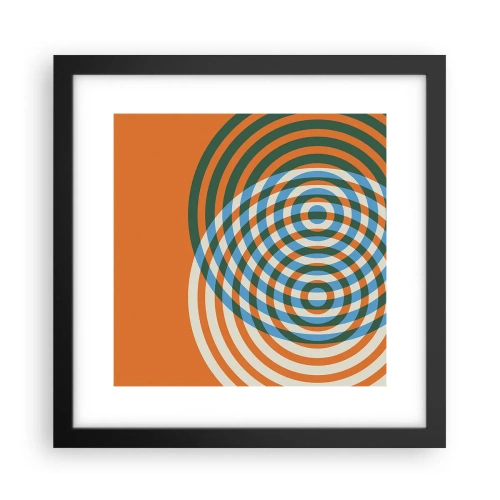 Affisch i svart ram - Abstrakt cirkulär variation - 30x30 cm