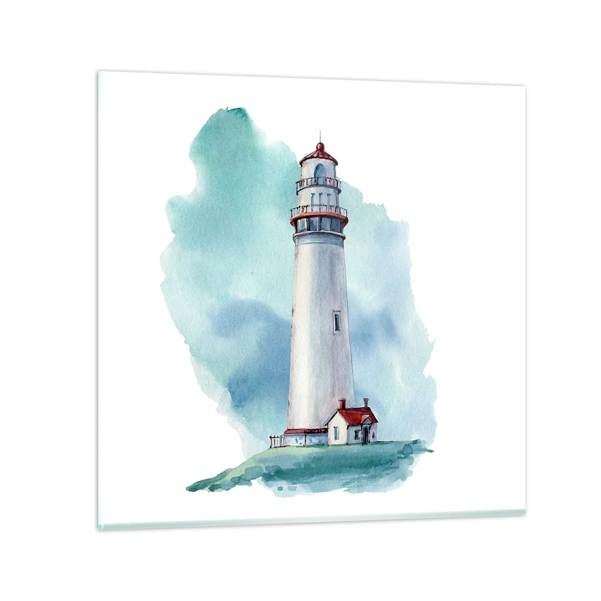 Glastavla - Bild på glas - Milda syster av det blåa - 40x40 cm