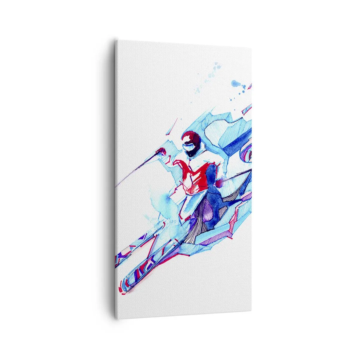 Canvastavla - Bild på duk - Galet slalomlopp mot glädjen - 55x100 cm