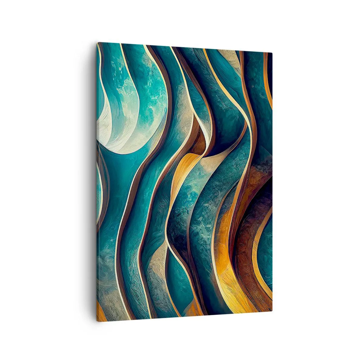Canvastavla - Bild på duk - Meandrar av blått - 50x70 cm