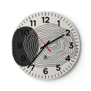 Väggklocka - Klocka på glas - Varaktighet och vibration - 30x30 cm