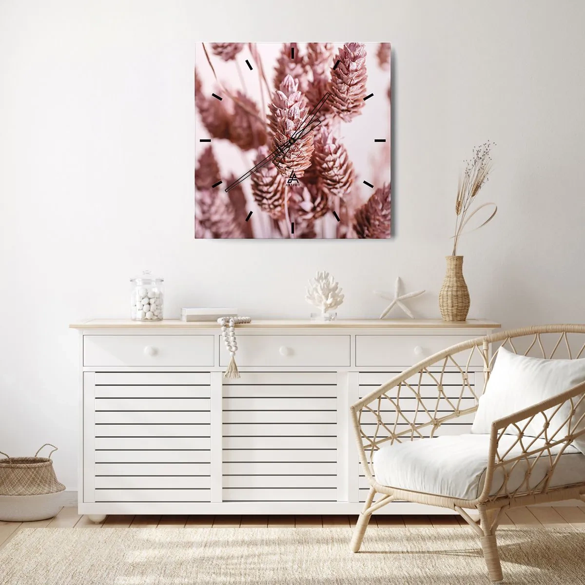 Väggklocka - Klocka på glas - Skenet bedrar - 40x40 cm