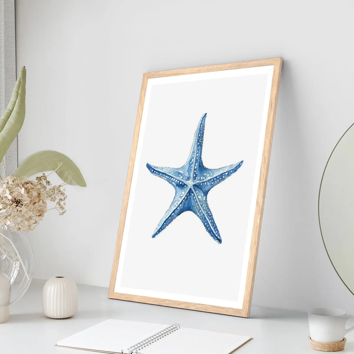Affisch i ram av ljusek - Havets stjärna - 50x70 cm