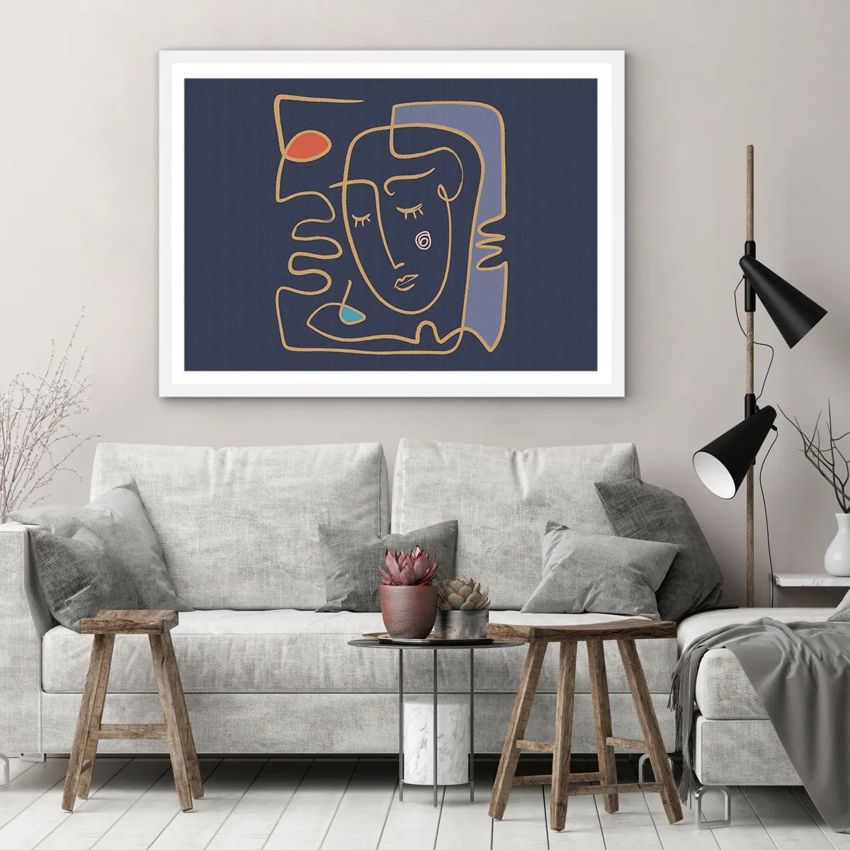 Affisch i vit ram - I drömmarnas värld - 100x70 cm