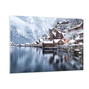 Glastavla - Bild på glas - I vinterns dräkt - 120x80 cm