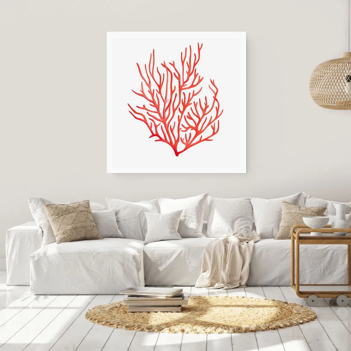 Affisch - Filigran av korall - 40x40 cm