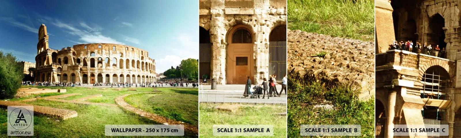 Fototapet Prov Standard Eco - Vapnets klang hörs fortfarande - Colosseum, Rom, Arkitektur - 100x30 cm