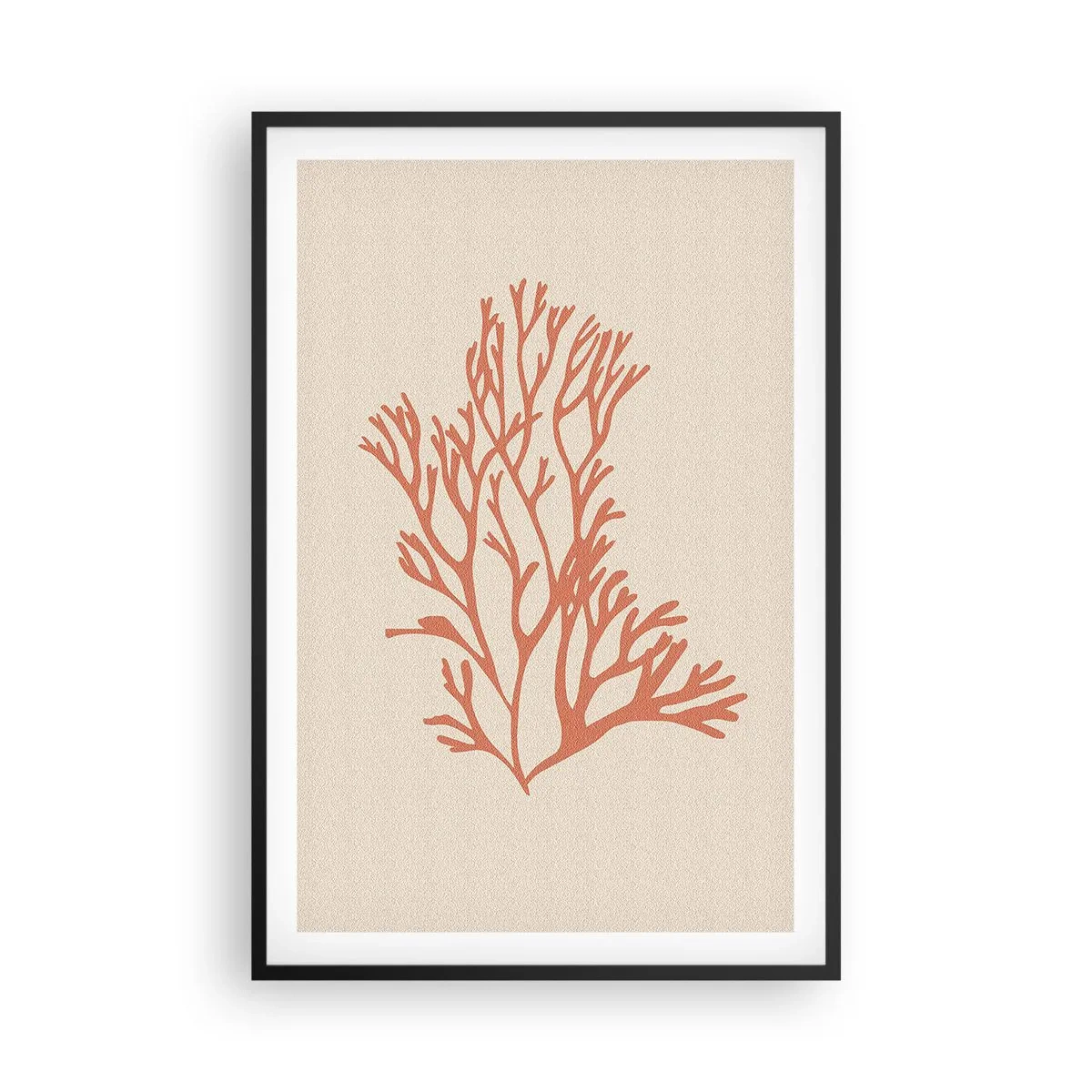 Affisch i svart ram - Filigran av korall - 61x91 cm