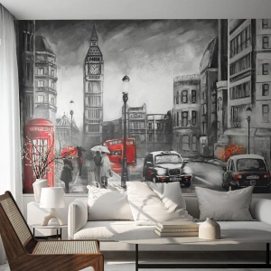 Självhäftande Fototapet Deluxe Sticker - Inte alls en grå stad - London, Stad, Arkitektur - 500x350 cm