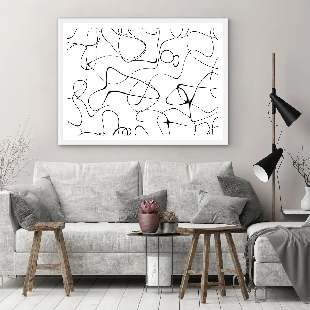 Affisch i vit ram - Livets stigar, ödets tur - 100x70 cm