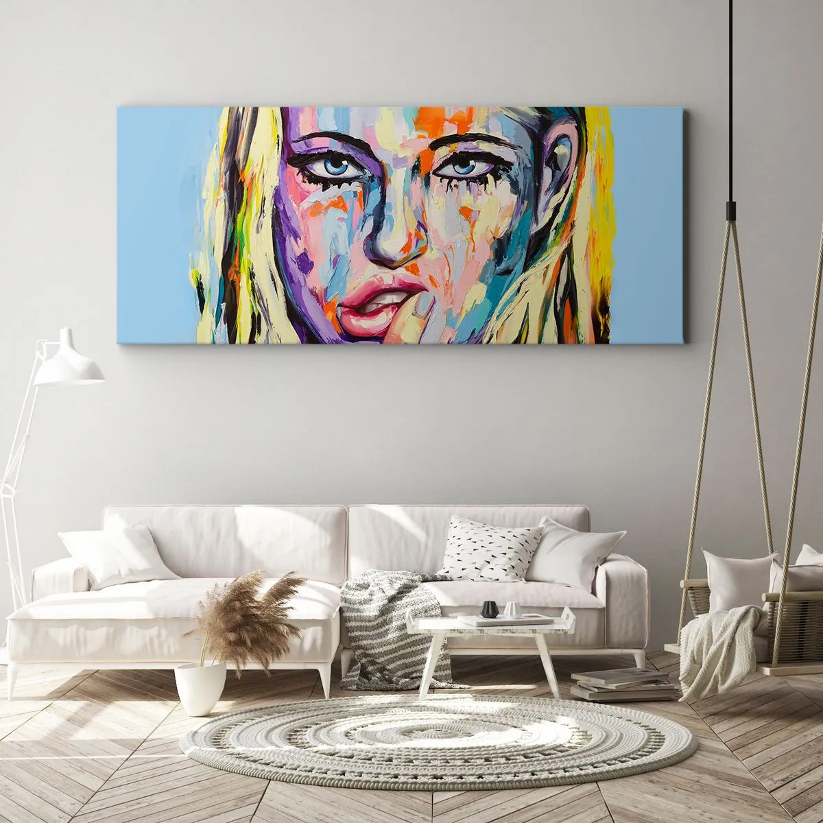 Canvastavla - Bild på duk - Titta henne rakt in i ögonen - 90x30 cm