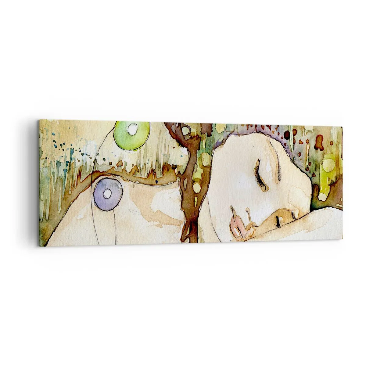 Canvastavla - Bild på duk - Smaragd-viol dröm - 140x50 cm