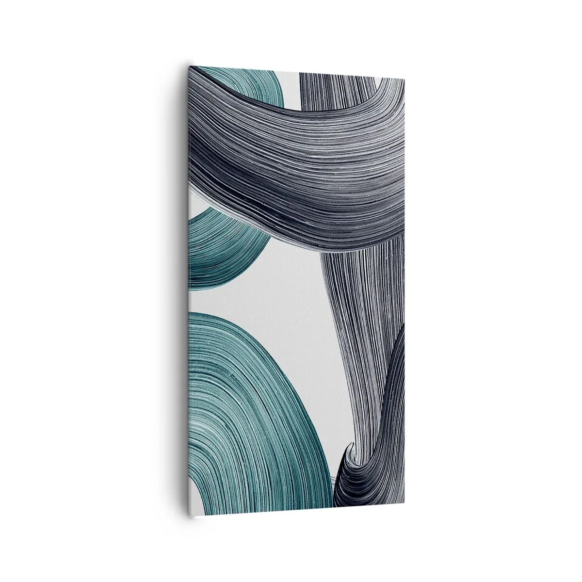 Canvastavla - Bild på duk - Smaragd och svarta spår - 65x120 cm