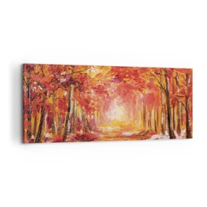 Canvastavla - Bild på duk - Kopparskog - 100x40 cm