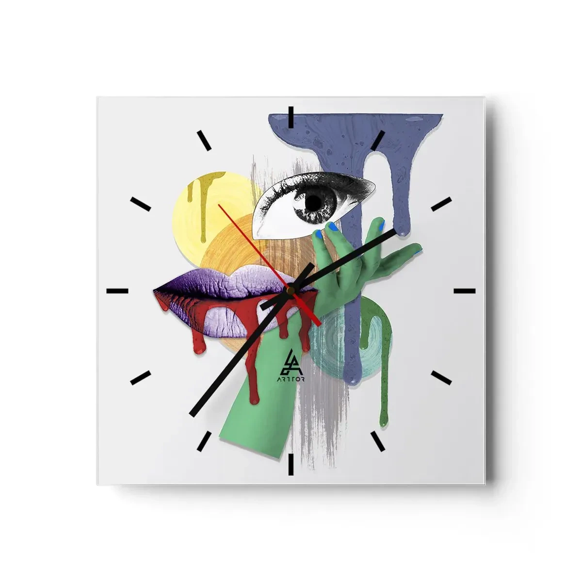 Väggklocka - Klocka på glas - Rekonstruerad porträtt - 30x30 cm