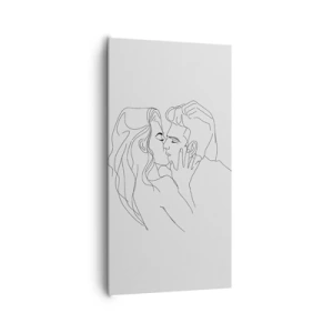 Canvastavla - Bild på duk - Med samma streck - 65x120 cm